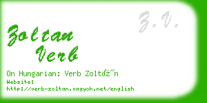 zoltan verb business card